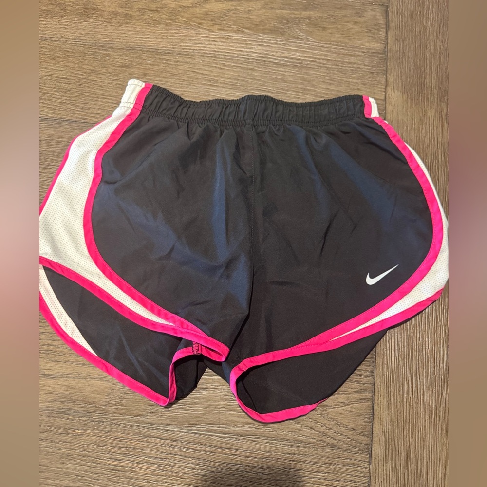 Nike Women's Black Shorts with Pink Trim